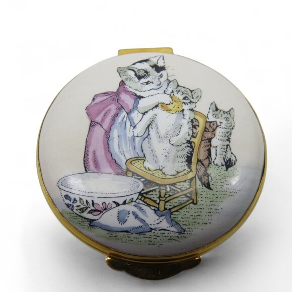 BEATRIX POTTER Tabitha Twitchit Miss Moppet Enamel Trinket Box England Vintage R - Picture 3 of 10